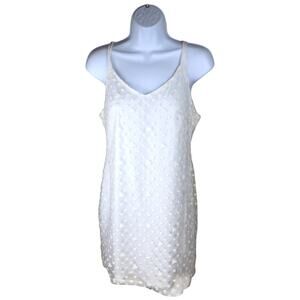 Mi Ami White Sheer Floral Tie Strap Mini Dress Women’s Size L Summerr